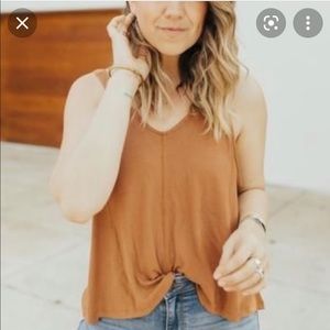 Carly Jean Lou Scoop tank in burnt orange